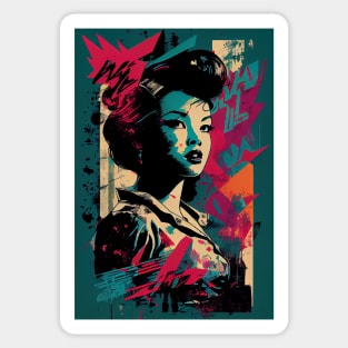 Vintage woman in pop-art style Sticker